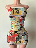 Lovely Art Print Women Mini Sexy Dress YM-309211