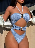 Sexy Fashion Jumpsuit Summer New Halter Neck Sling Twist Personality One-Piece Swimsuit XM-17RY