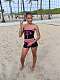 Strapless Wrap Hip+High Waisted Hip Shorts Set Sweet Cool Sporty RS-1995