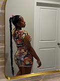 Skeleton Graffiti Printed Short Sleeved Dress Girl Mini Dress For Women RS-1970