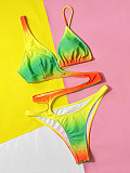 Women Hollow-out Prints Bandage Bikini One-piece Swimwear XM-263