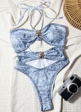Sexy Fashion Jumpsuit Summer New Halter Neck Sling Twist Personality One-Piece Swimsuit XM-17RY
