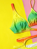 Women Hollow-out Prints Bandage Bikini One-piece Swimwear XM-263