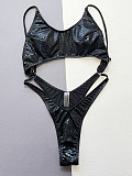 Black Snake Printed Women Sexy One-piece Swimwear XM-528