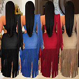 2026 New Asymmetric One-Shoulder Hollow Tassel Dress For Women NTY-7536