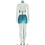 Solid Halter Backless Bandage Mini Skirt Two Pieces RS-J26ST198