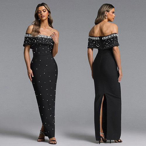 Off Shoulder Beaded Evening Gown For Banquet BY-7759