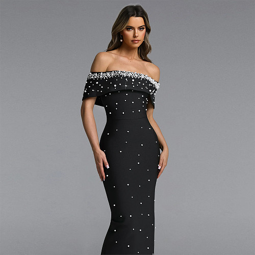 Off Shoulder Beaded Evening Gown For Banquet BY-7759