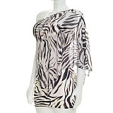 Transparent Mesh Irregular Blouse Strapless Mini Dress Two Pieces Set DZHT-J26ST239