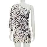Transparent Mesh Irregular Blouse Strapless Mini Dress Two Pieces Set DZHT-J26ST239