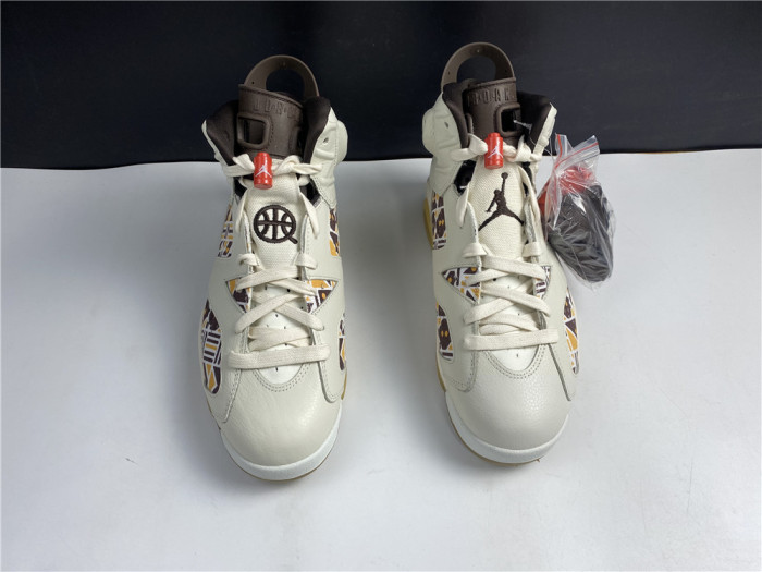 Air Jordan 6 Retro Quai 54 Sail Brown  CZ4152-100