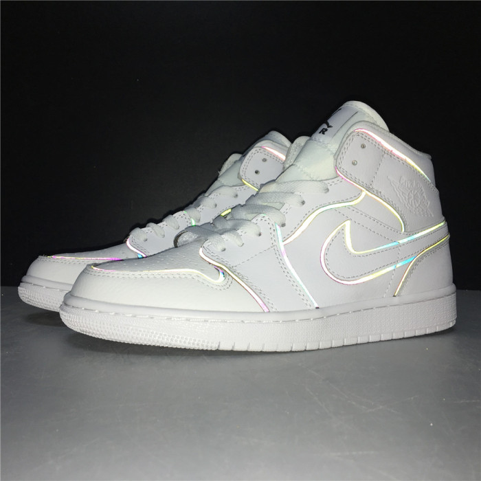 Air Jordan 1 Mid Iridescent Reflective White CK6587-100