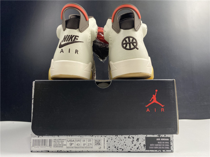 Air Jordan 6 Retro Quai 54 Sail Brown  CZ4152-100