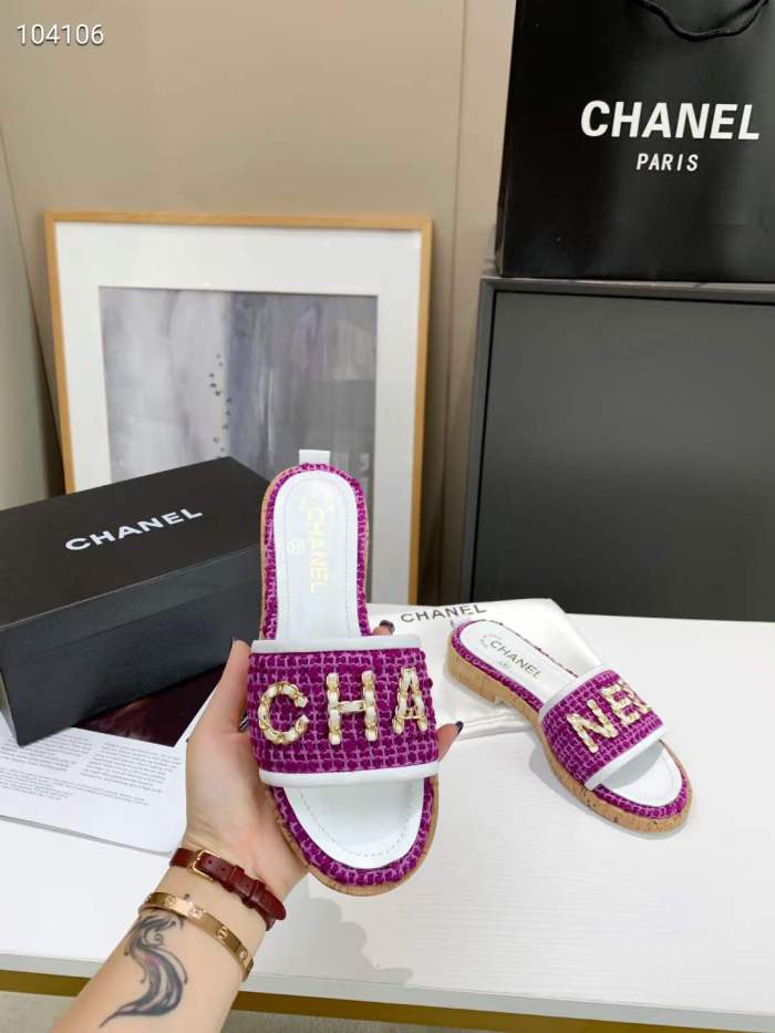 Women C*hanel Top Slippers