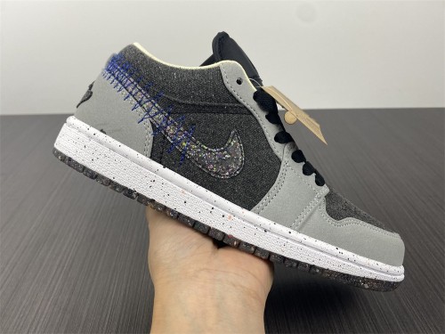 Air Jordan 1 Low SE Crater Black Grey  DM4657-001