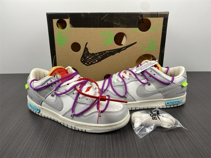 【Free shipping】Dunk Low Off-White Lot 45 DM1602-101