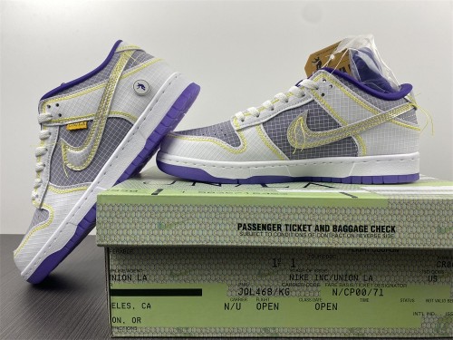 Dunk Low Union Passport Pack Grey Purple DJ9649-500