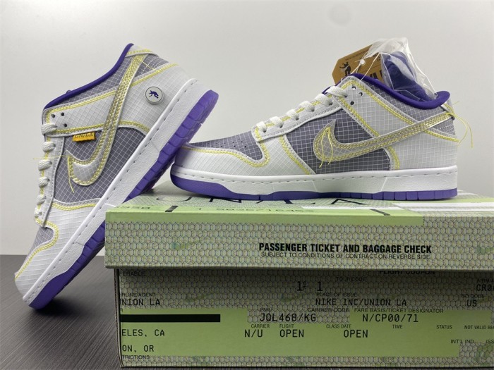Dunk Low Union Passport Pack Grey Purple DJ9649-500