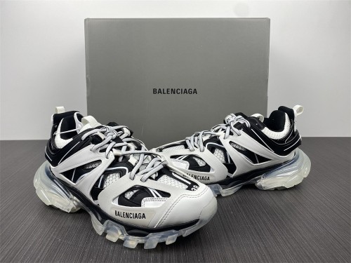 B*alenciaga Track Clear Sole White/Black  647741W3BZ29010