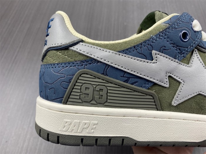A Bathing Ape Bape SK8 Sta Army Green Dark Blue