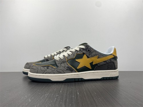A Bathing Ape Bape SK8 Sta Grey Mustard Yellow