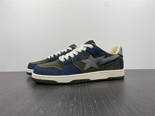 A Bathing Ape Bape SK8 Sta Army Green Dark Blue