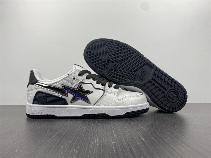 A Bathing Ape Bape SK8 Sta White Silver