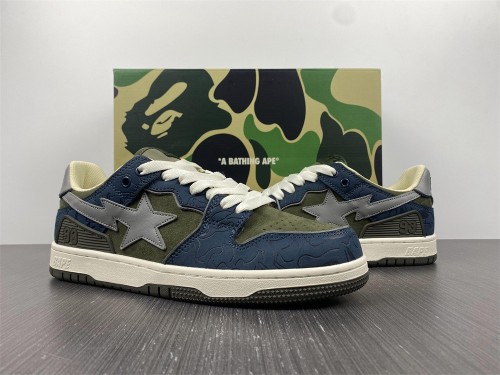 A Bathing Ape Bape SK8 Sta Army Green Dark Blue