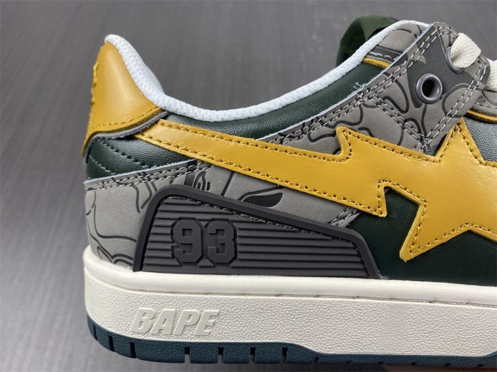 A Bathing Ape Bape SK8 Sta Grey Mustard Yellow