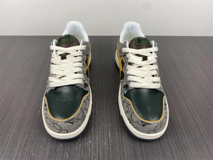 A Bathing Ape Bape SK8 Sta Grey Mustard Yellow