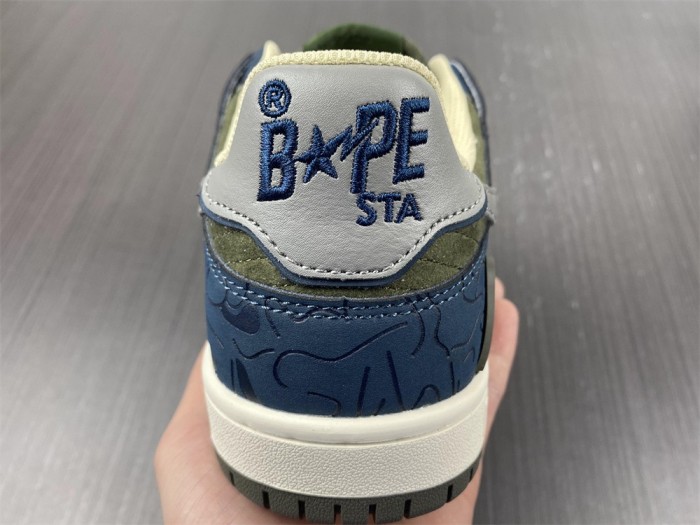 A Bathing Ape Bape SK8 Sta Army Green Dark Blue