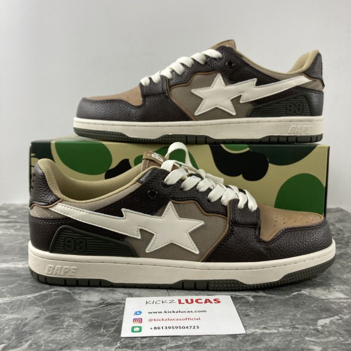 A Bathing Ape Bape SK8 Sta Brown Ivory