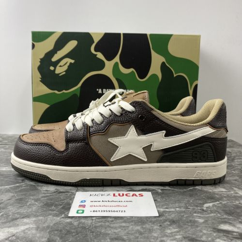 A Bathing Ape Bape SK8 Sta Brown Ivory