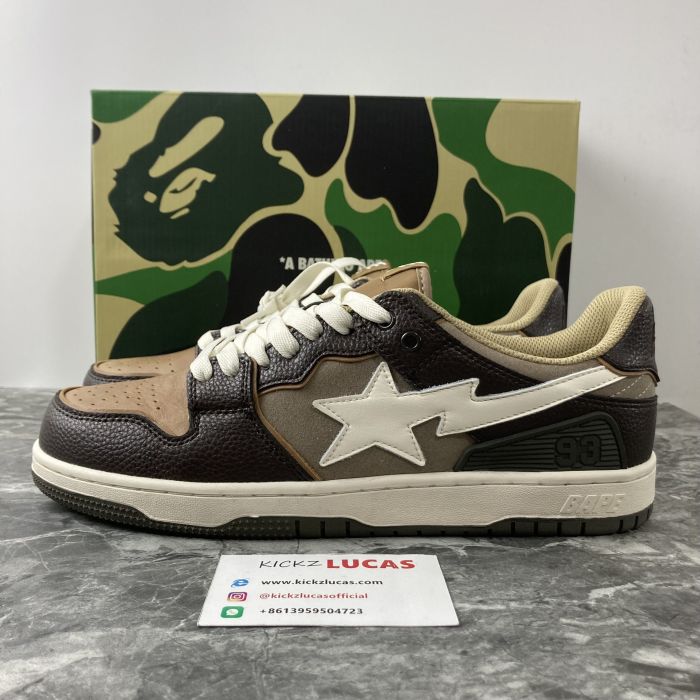 A Bathing Ape Bape SK8 Sta Brown Ivory