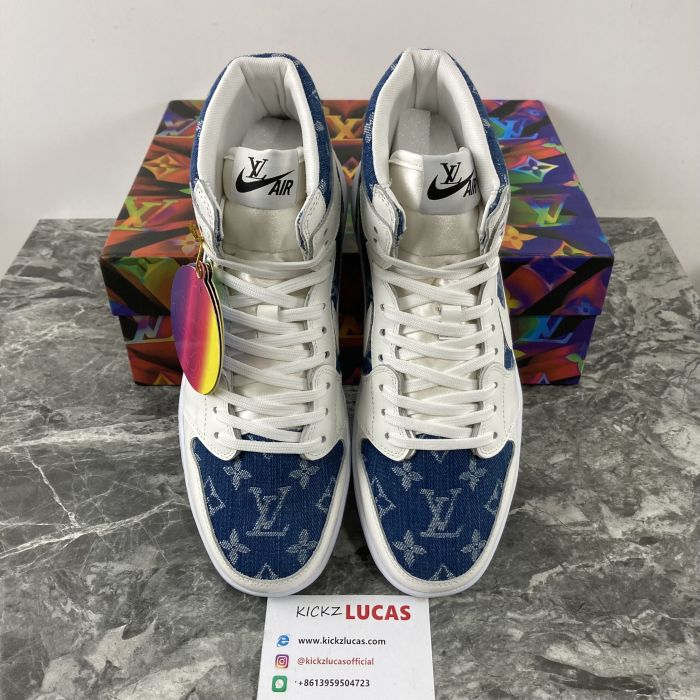 Air Jordan 1 X L*V High jeans blue