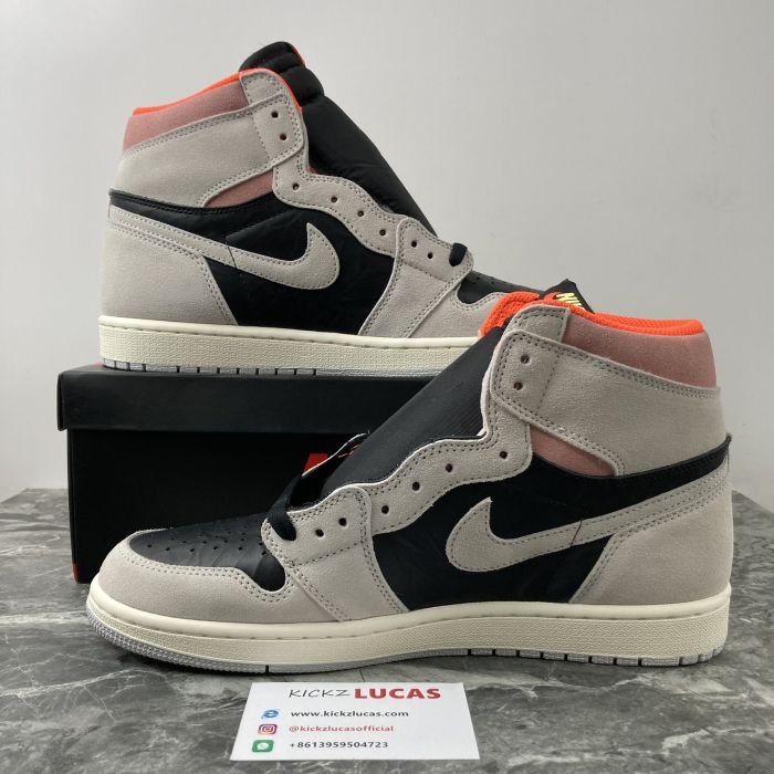 Air Jordan 1 Retro High Neutral Grey Hyper Crimson  555088-018