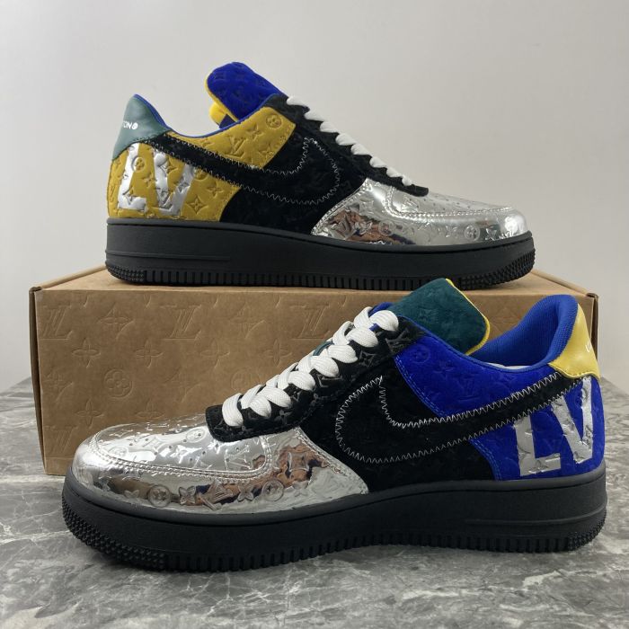 L*V x ir Force 1 Low By Virgil Abloh Black Metallic Silver