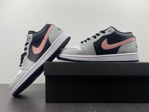 Air Jordan 1 Low Black Grey Pink  553558-062