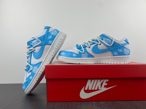 Dunk Low Triple White UNC Customized DD1503-109