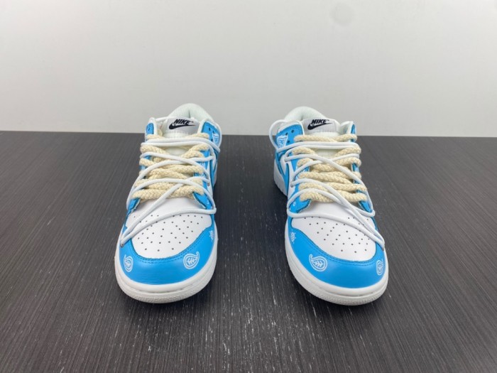 Dunk Low Triple White UNC Customized DD1503-109
