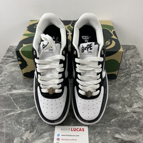 A Bathing Ape Bape Sta Patent Leather Black White