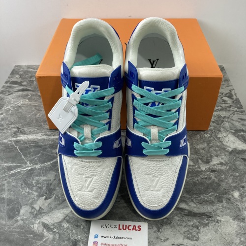 Men L*ouis V*uitton Top Sneaker Trainer Blue White 221018