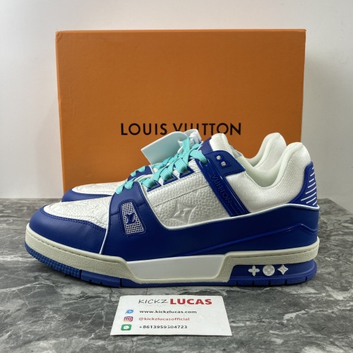 Men L*ouis V*uitton Top Sneaker Trainer Blue White 221018