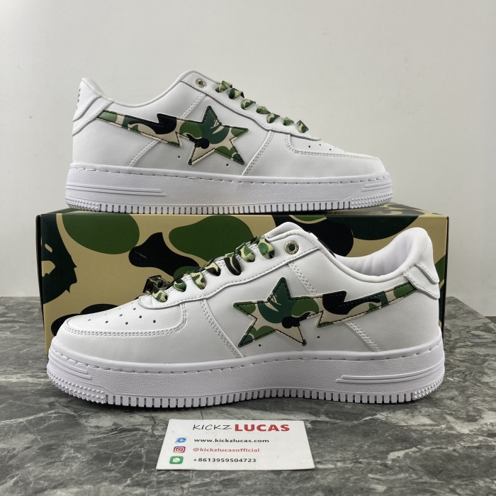 A Bathing Ape Bape Sta Low White ABC Camo Green