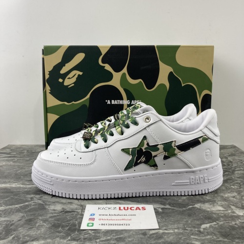 A Bathing Ape Bape Sta Low White ABC Camo Green