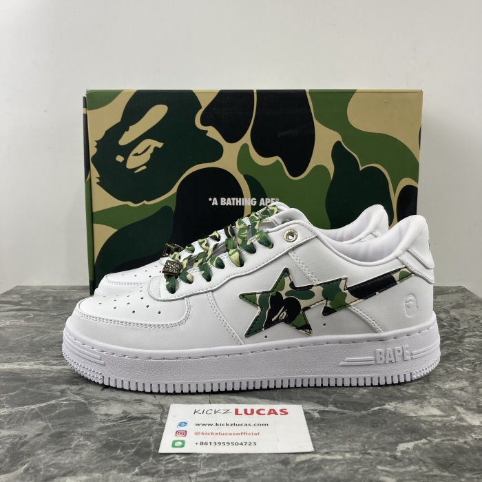 A Bathing Ape Bape Sta Low White ABC Camo Green
