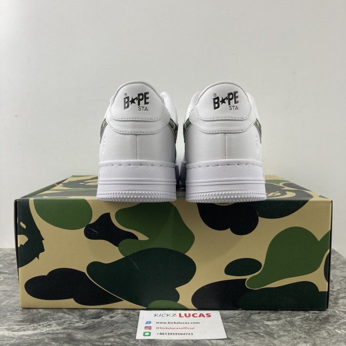 A Bathing Ape Bape Sta Low White ABC Camo Green
