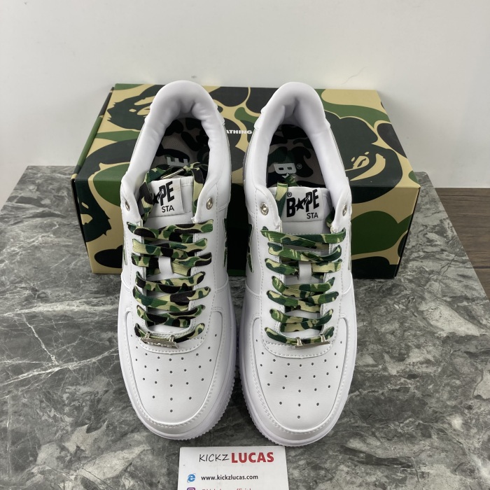 A Bathing Ape Bape Sta Low White ABC Camo Green