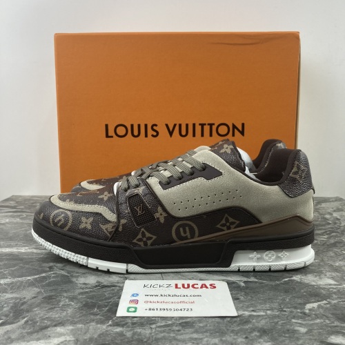 Men L*ouis V*uitton Top Sneaker Trainer Blue White 221023-3