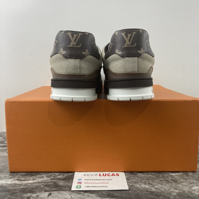 Men L*ouis V*uitton Top Sneaker Trainer Blue White 221023-3